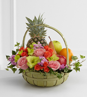 The FTD® Rest in Peace Fruit & Flowers Basket